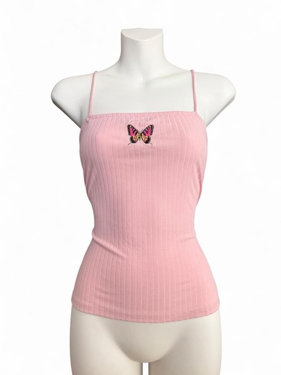 Rue21 Tops - Rue21 Pink Ribbed Butterfly Cami